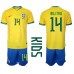 Brazílie Eder Militao #14 Dětské Oblečení Domácí Dres MS 2022 Krátkým Rukávem (+ trenýrky)